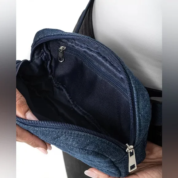 🆕Quilted Denim Belt Bag Size L/XL